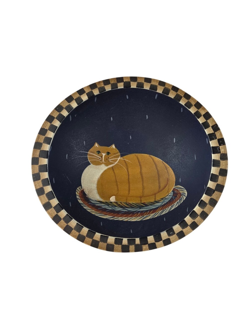 Personally Yours Loaf Cat Orange Tabby Painted Wood Bowl Occoquan VA